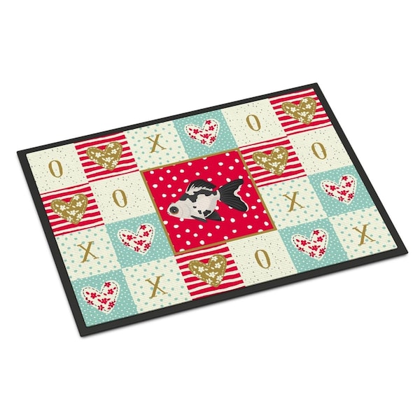 Carolines Treasures 24 x 36 in. Telescope Eye Goldfish Love Indoor or Outdoor Mat CK5480JMAT - main